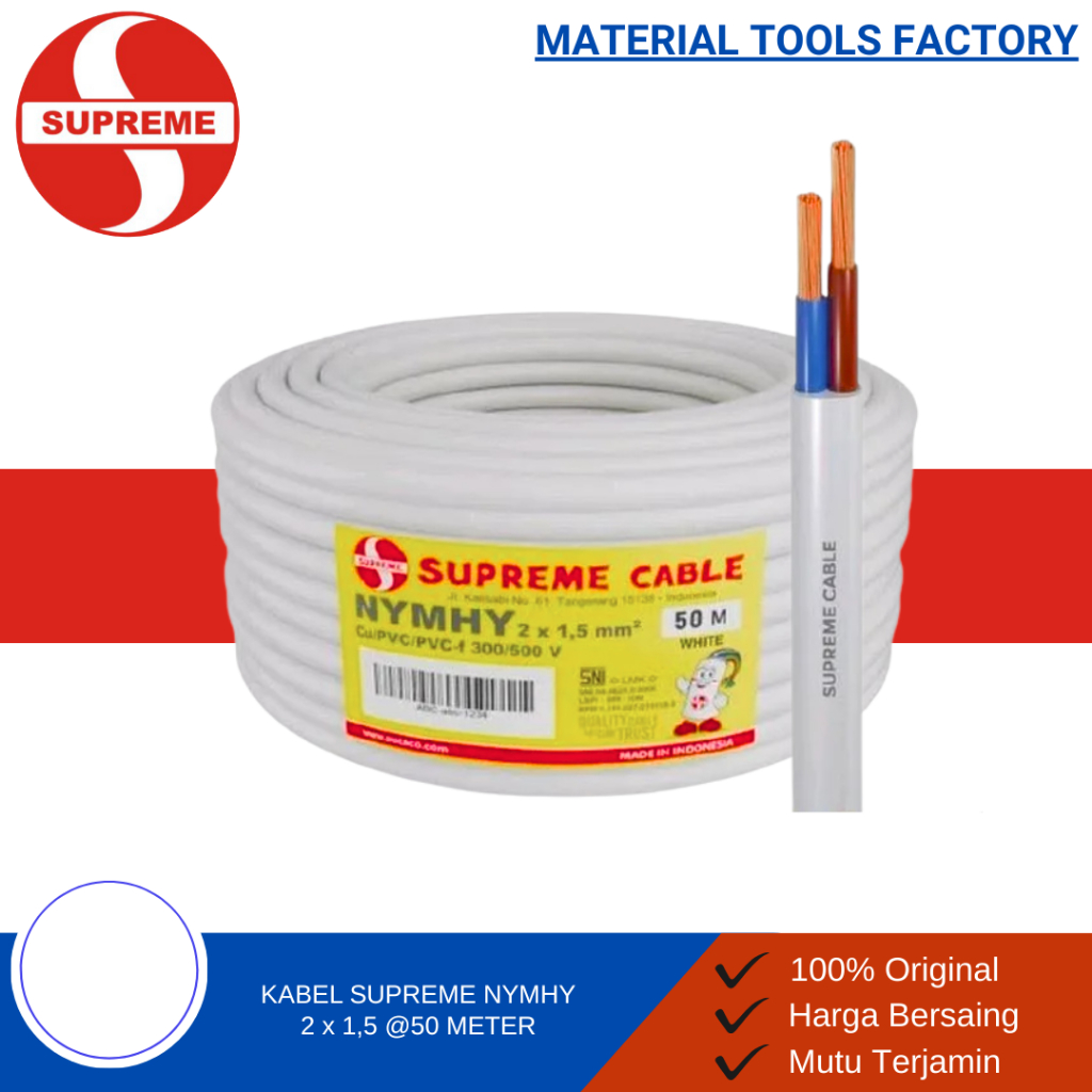 KABEL NYMHY - KABEL SUPREME - KABEL NYMHY ROLL - KABEL LISTRIK - KABEL SNI - KABEL RUMAH - KABEL NYM