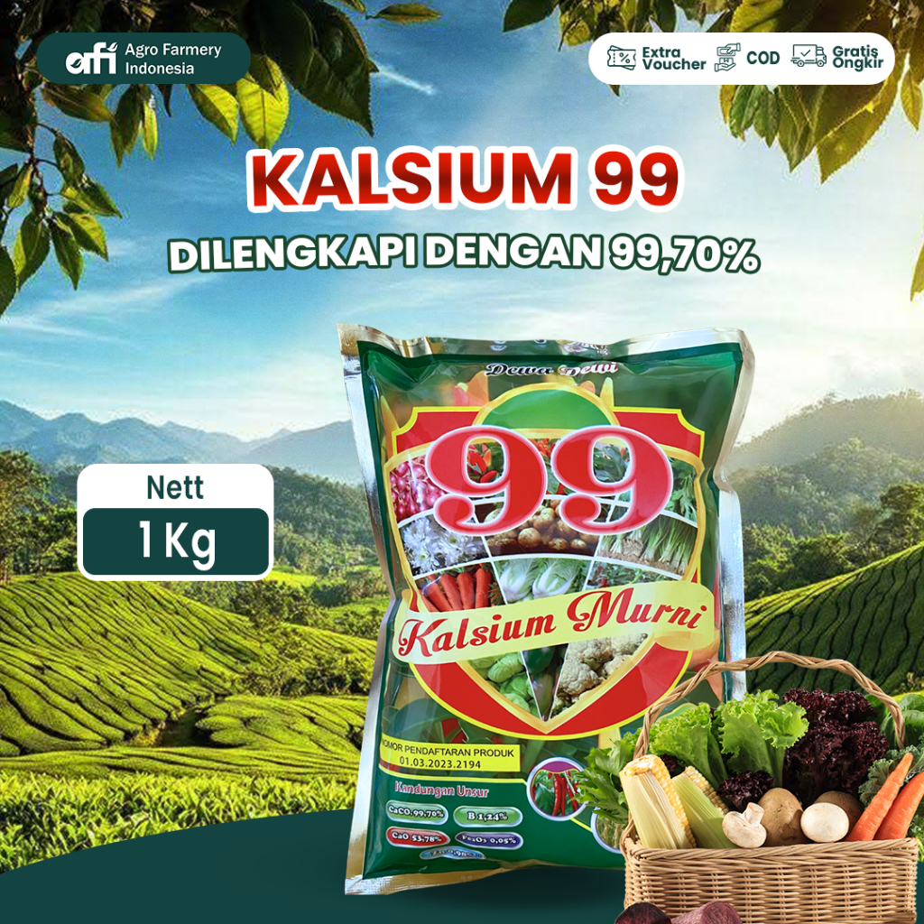 KALSIUM MURNI 99 - Pupuk Mesh 3000 1 Kg - Calbor Fertilizer - Original - Anti Rontok dan Jamur