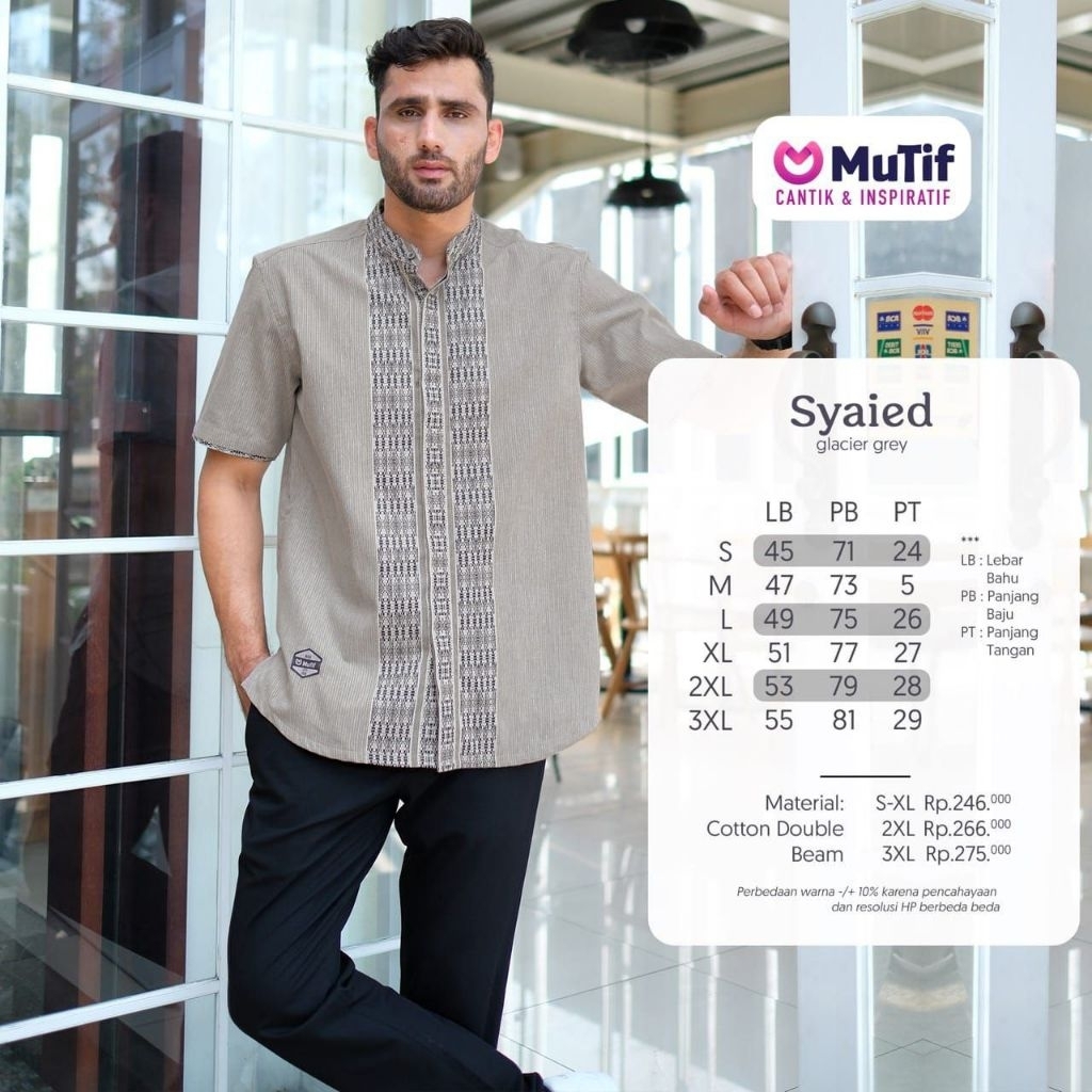 MUTIF KOKO SYAIED LENGAN PENDEK KOKO PRIA DEWASA MUTIF