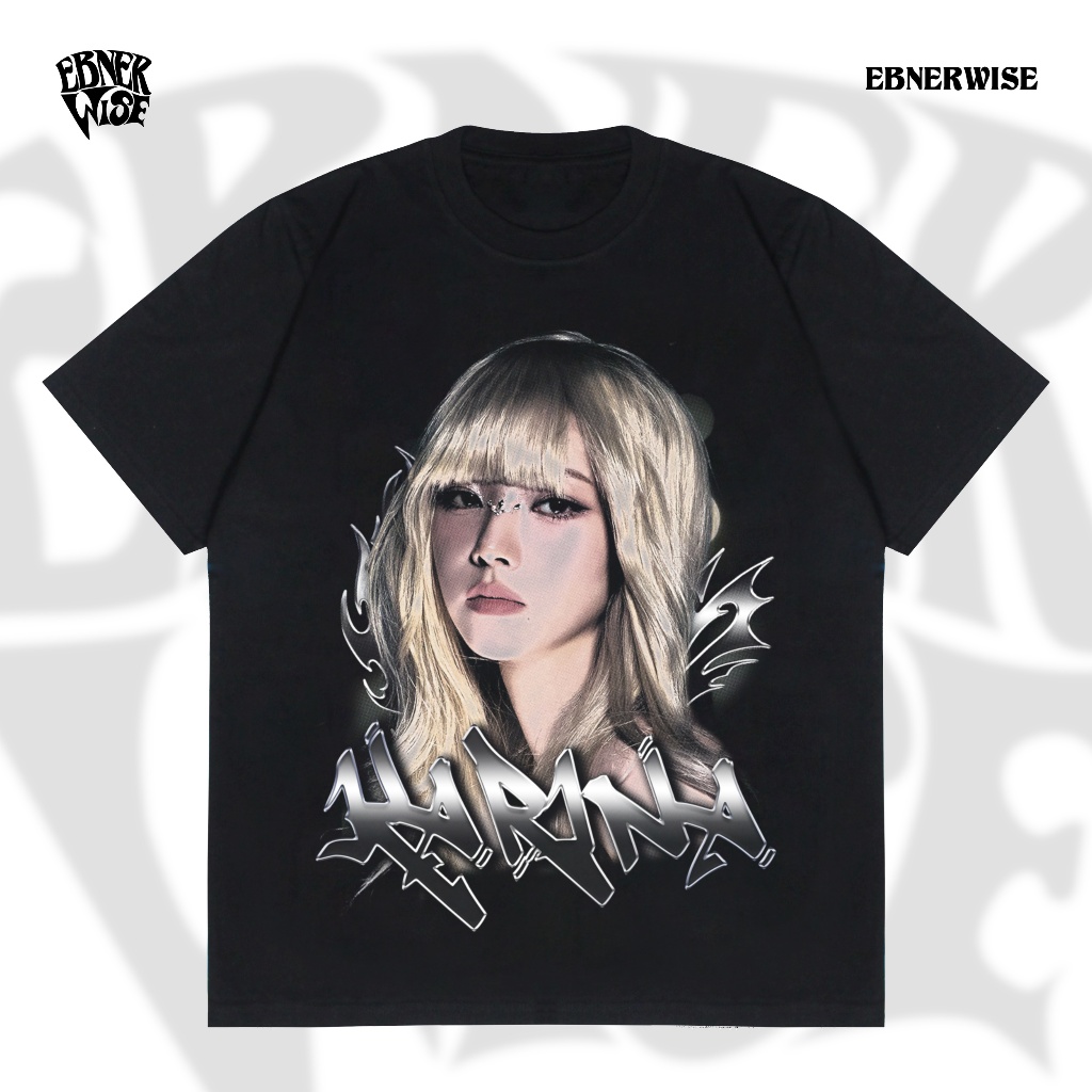 Ebnerwise T-shirt Karina Aespa Armageddon Kaos Kpop Hitam Unisex