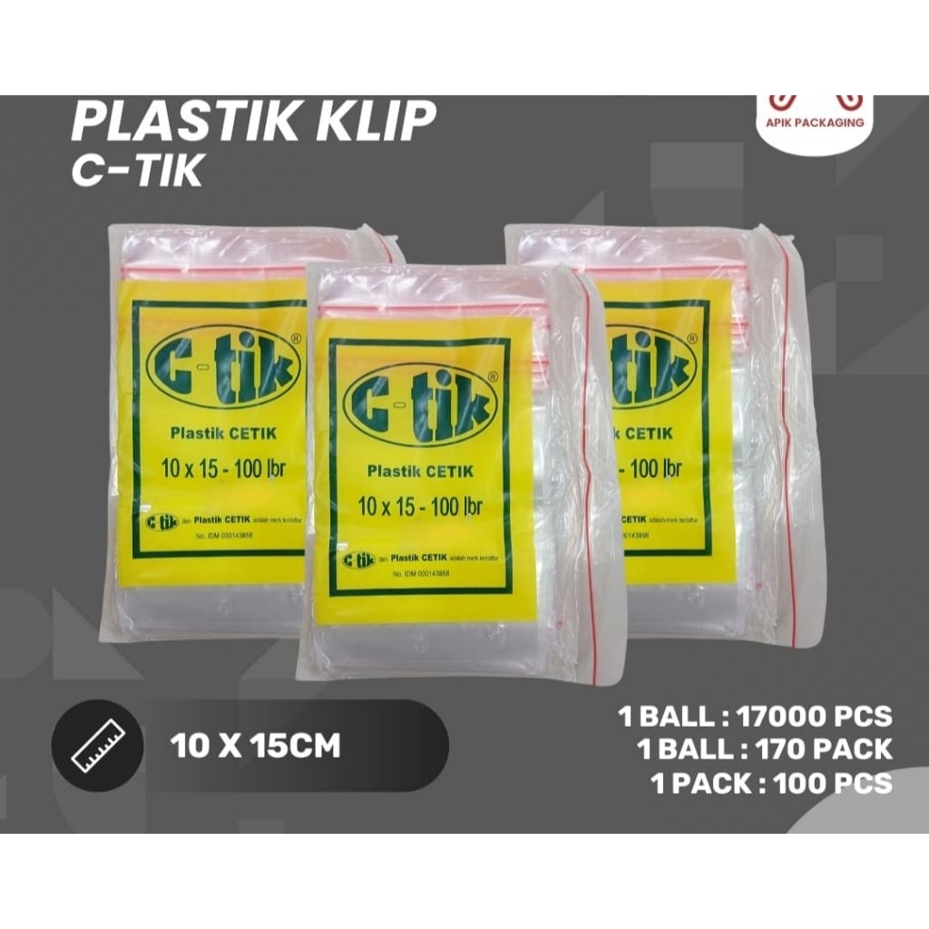 Plastik klip 15x10 tebal (100 lembar)