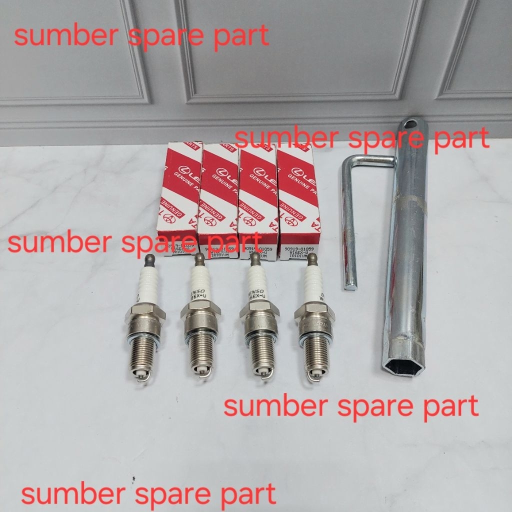 Busi Iridium Busi Spark Plug Toyota+Kunci Busi 21mm Mobil Carry Kijang L300 Bensin Set 4pc (90919-01