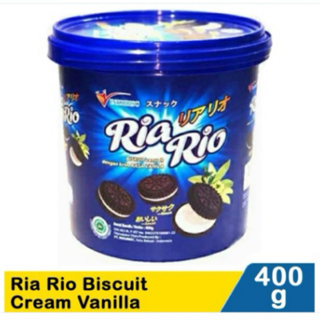 RIA RIO BISKUIT CREAM VANILLA 400gr KEMASAN JAR/ OREO KW/ Inkubisc Ria Rio/OREO MURAH/KUE LEBARAN/KU