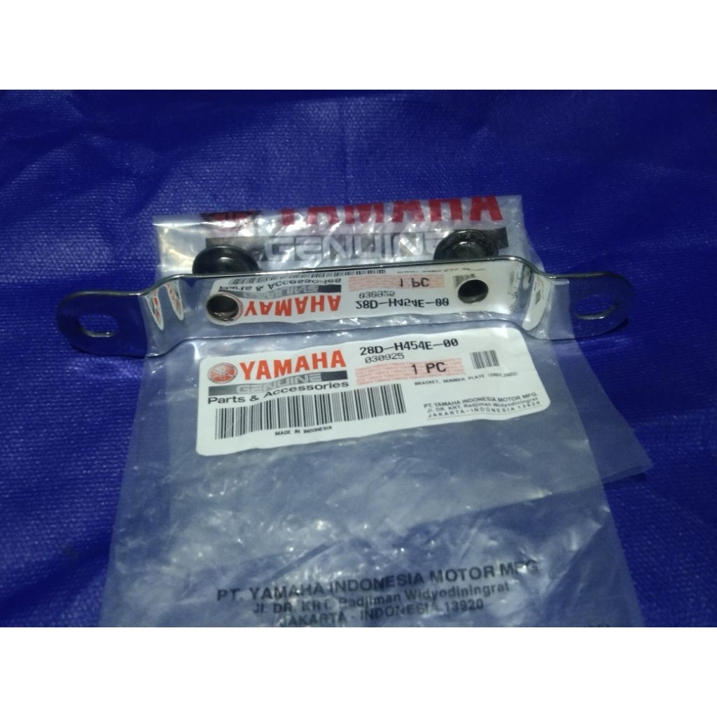 0Besi Breket Dudukan Plat Nomor Depan Mio Sporty Smile Nouvo dichrome ORIginal Yamaha Genuine