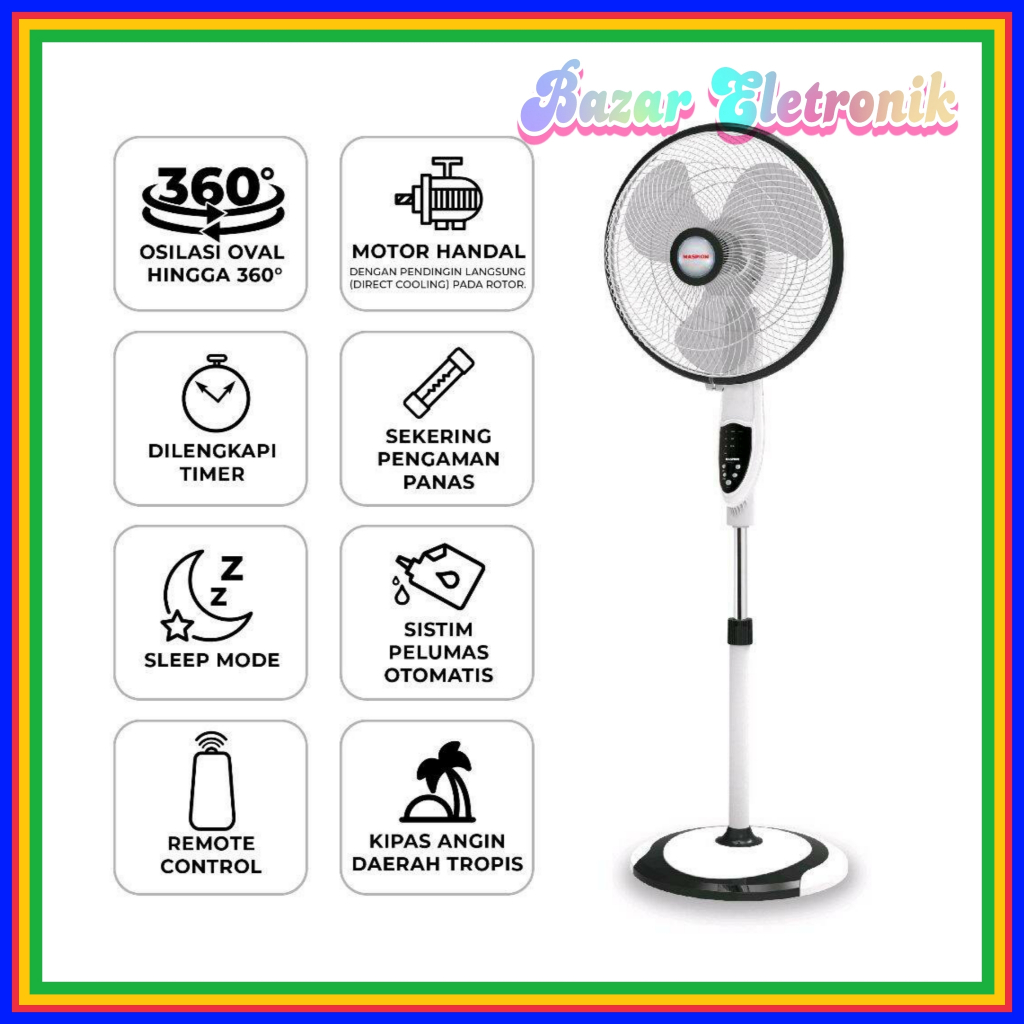 STAND FAN MASPION 1625 / STAND FAN 16 IN / STAND FAN MASPION /  KIPAS ANGIN BERDIRI MASPION 16 INCI