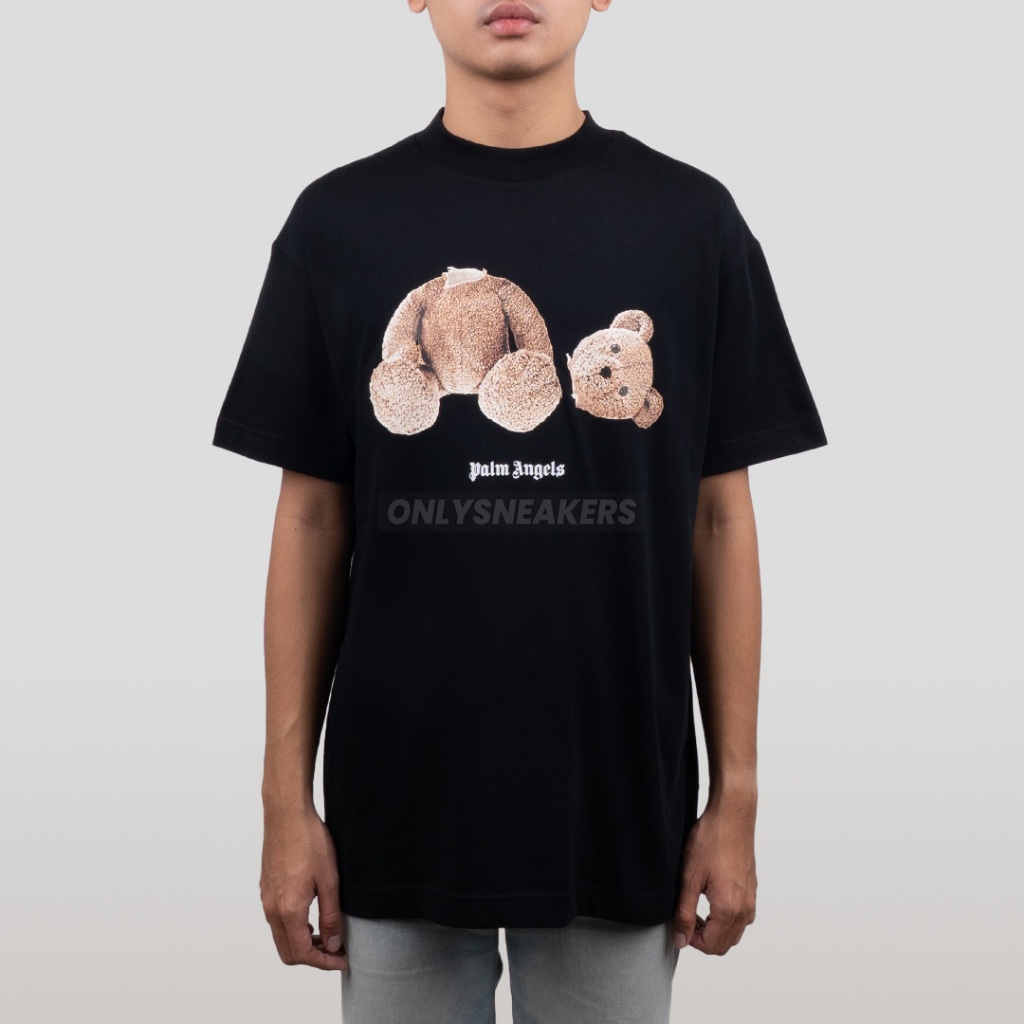 PALM ANGELS LOGO KILL THE BEAR BLACK TEE