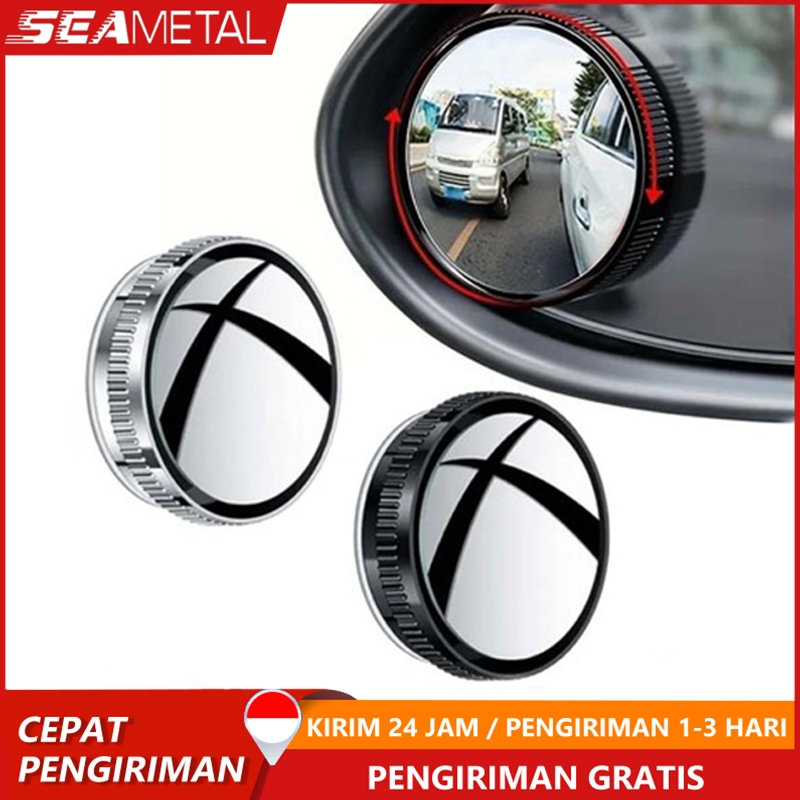 SEAMETAL 2pcs Kaca Blind Spot Mobil Blind Spot Mirror Spion Tambahan Mobil Blind Spot 360 Derajat
