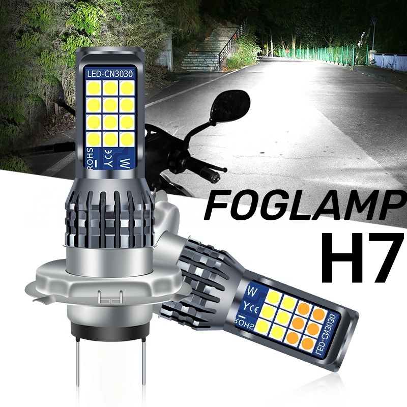 Sepasang (2 buah) Lampu Kabut Depan Mobil Motor H3 H7 Fog lamp Puith Kuning