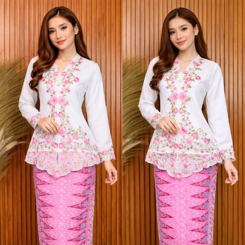 Kebaya Encim Putih Wanita Modern / Kebaya Betawi Pilihan Warna