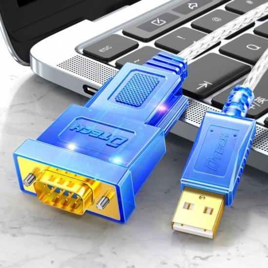 DTECH USB to Male/Female DB9 RS232 Serial Port Converter with FTDI Chip