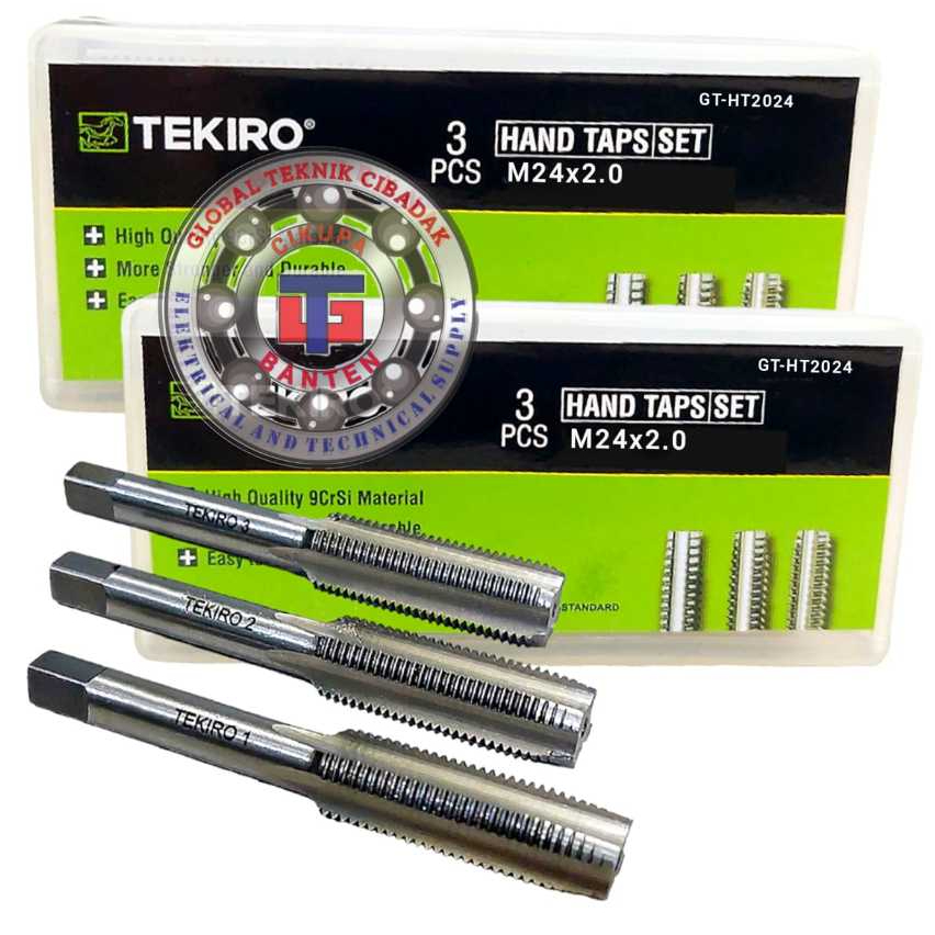 Hand Tap Set M24 X 2 mm 3 Pcs Tekiro - 1 Set Hand Tap M24x2.0 mm Tekiro