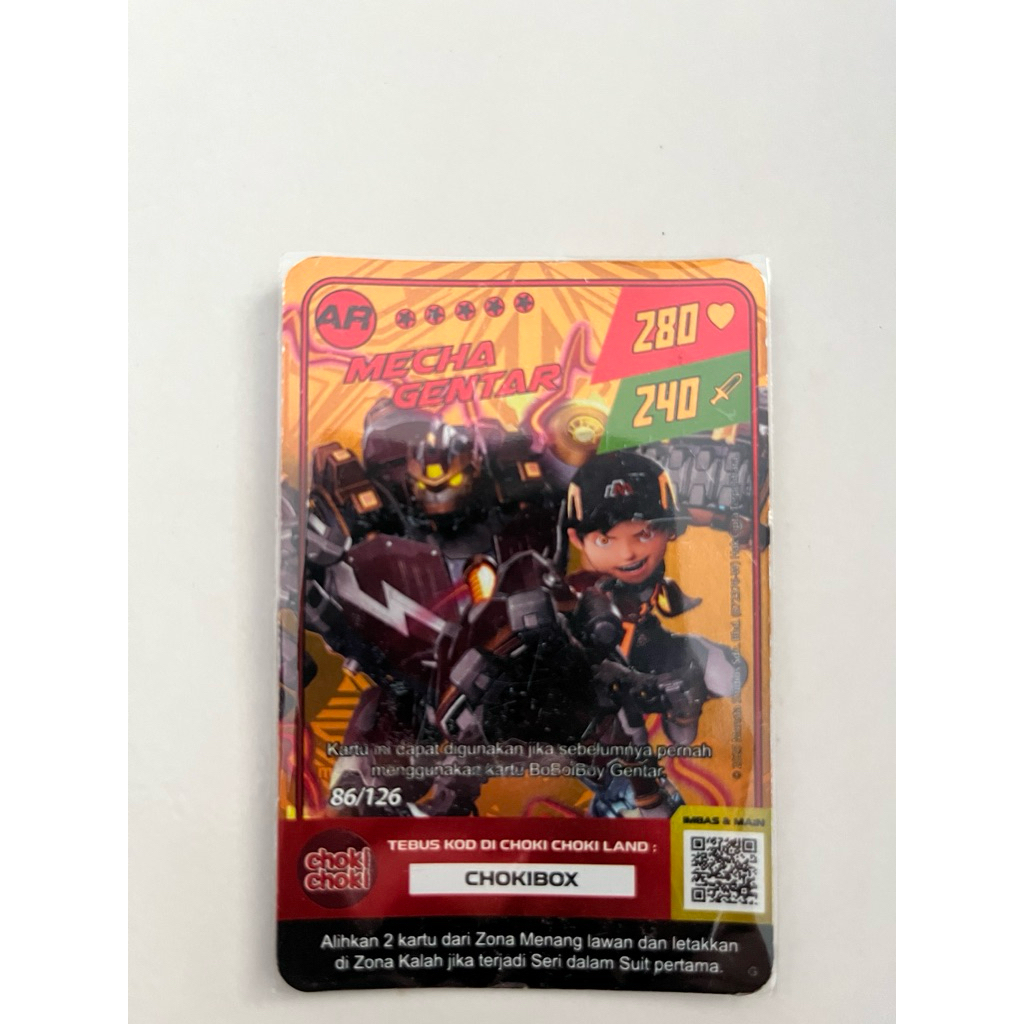 kartu boboiboy mecha gentar