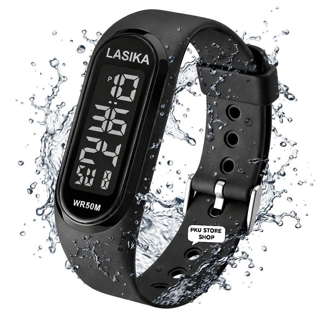 Jam Tangan Pria Wanita Digital LASIKA Original Waterproof WR50M Tali Karet