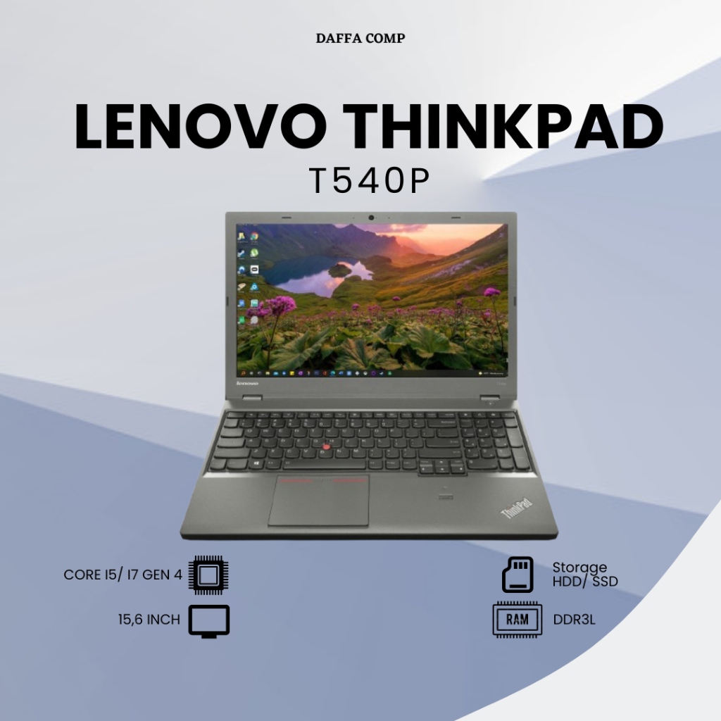 Laptop Rendering Lenovo Thinkpad T540p / E560 Core i5 / i7 Ram 16gb Ssd 512gb - Core i5 ram 8 hdd 50