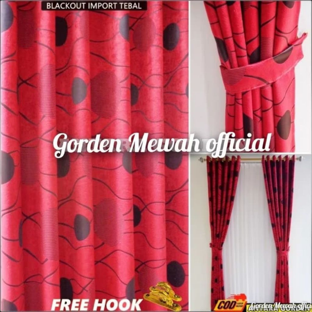 Gorden blackout import polos premium mewah gorden jendela hordeng pintu gorden polos import