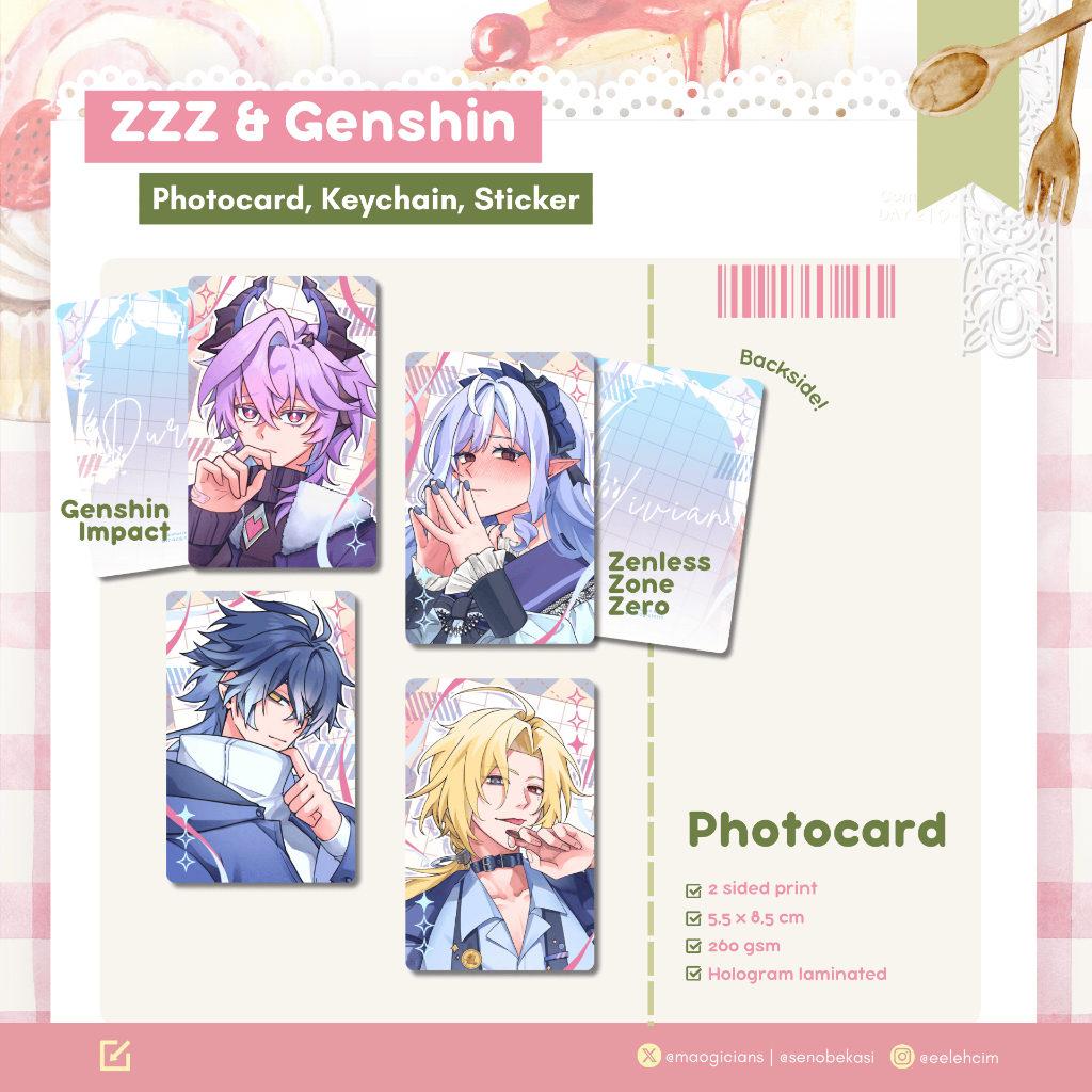 ZZZ & Genshin Photocard Fanmerch by maogicians