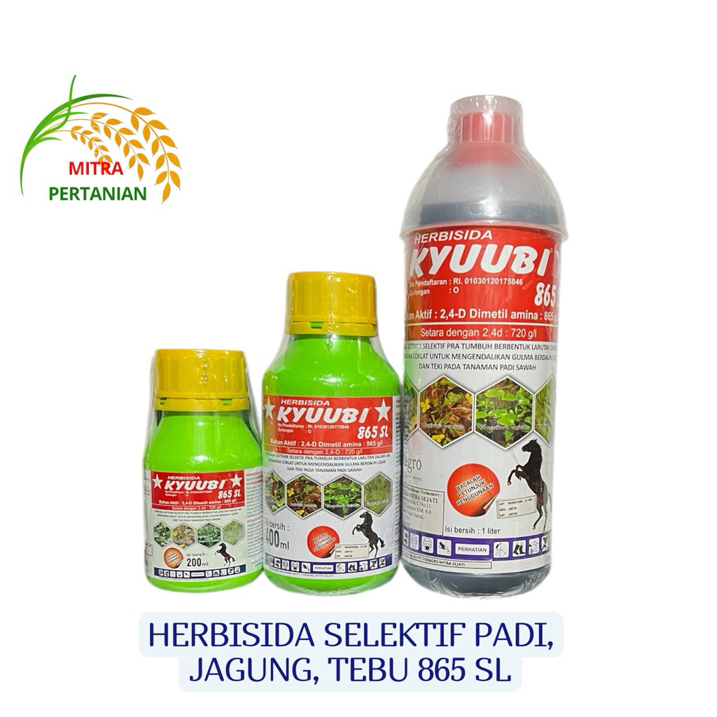Herbisida Selektif 865 SL Kyuubi, Serupa dengan Solusi, Abolisi, Vulgar, Cba6, Sidamin,T-Fordi