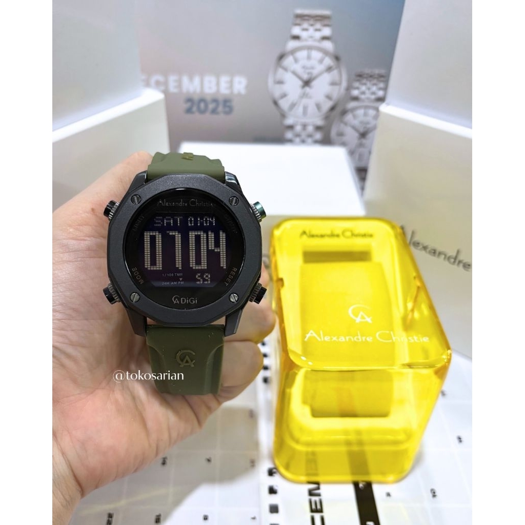Alexandre Christie AC 9377 MH Original Bergaransi Jam Tangan Digital Sport Untuk Pria
