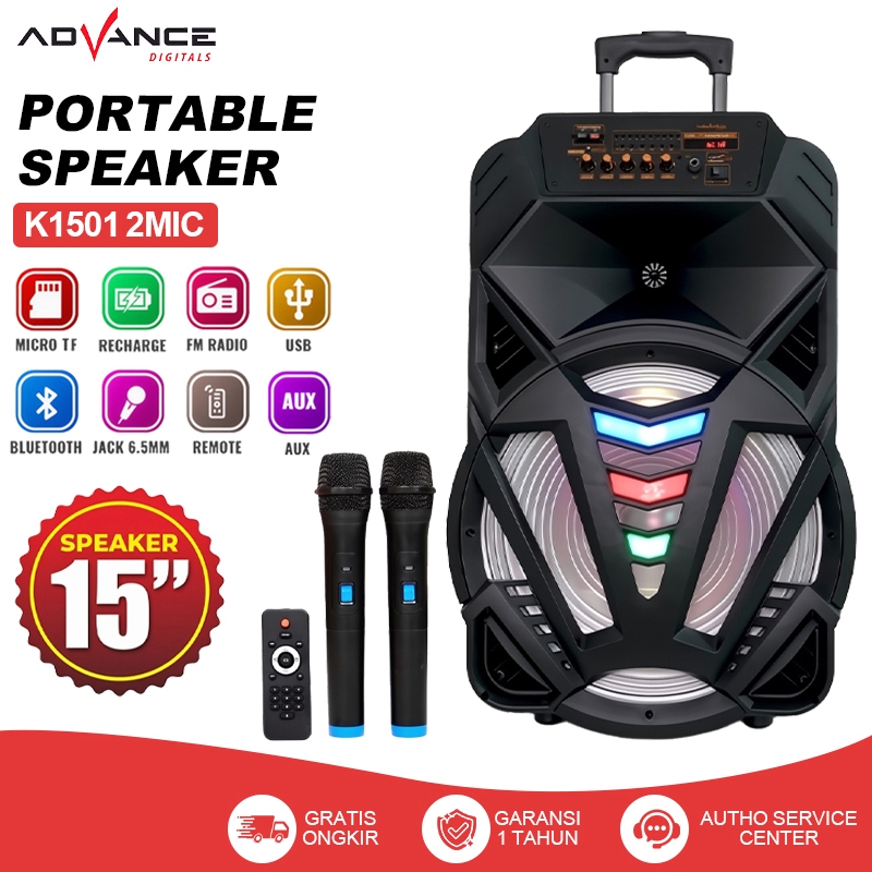 Advance Speaker Bluetooth Portable K1501 Salon Aktif Bluetooth Full Bass Speaker Meeting Speaker Akt