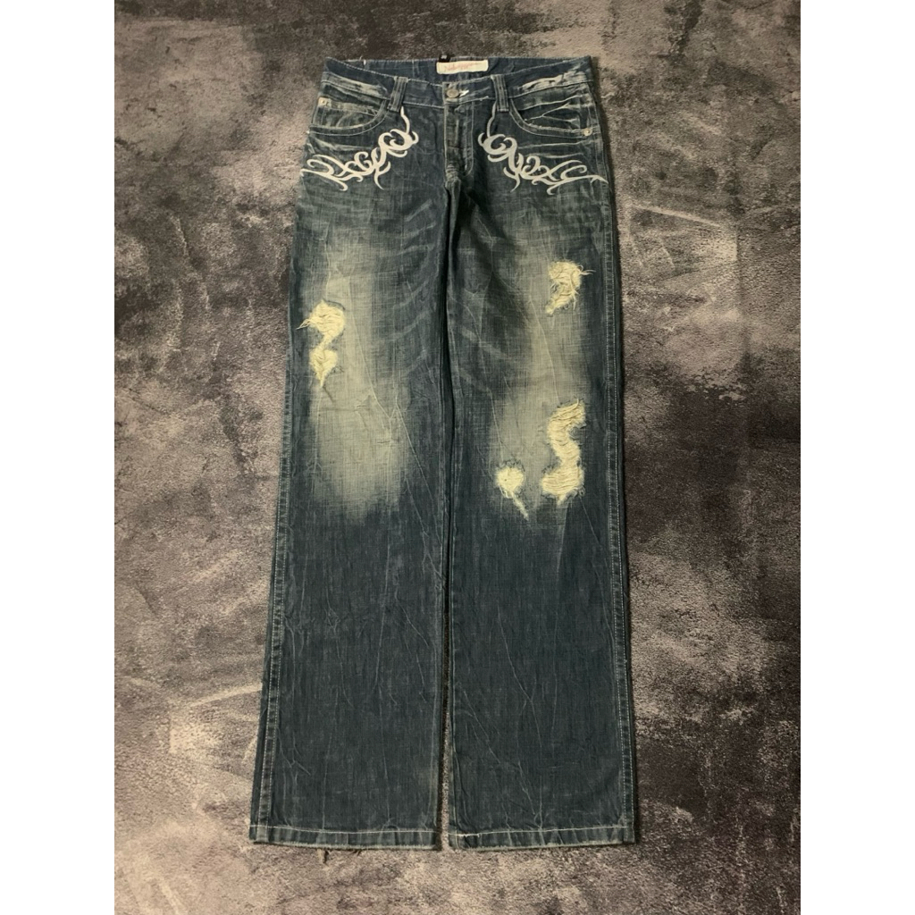 Celana Jeans Fading Petir Nebajy