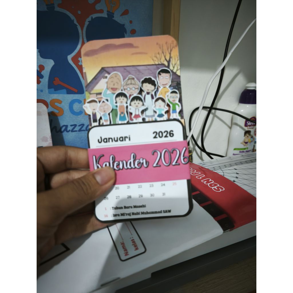 kalender 3D tema Maruko chan