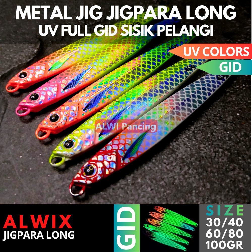 ALWIX Metal Jig JIGPARA GID SISIX UV Umpan Jig 30 40 60 80 100gr