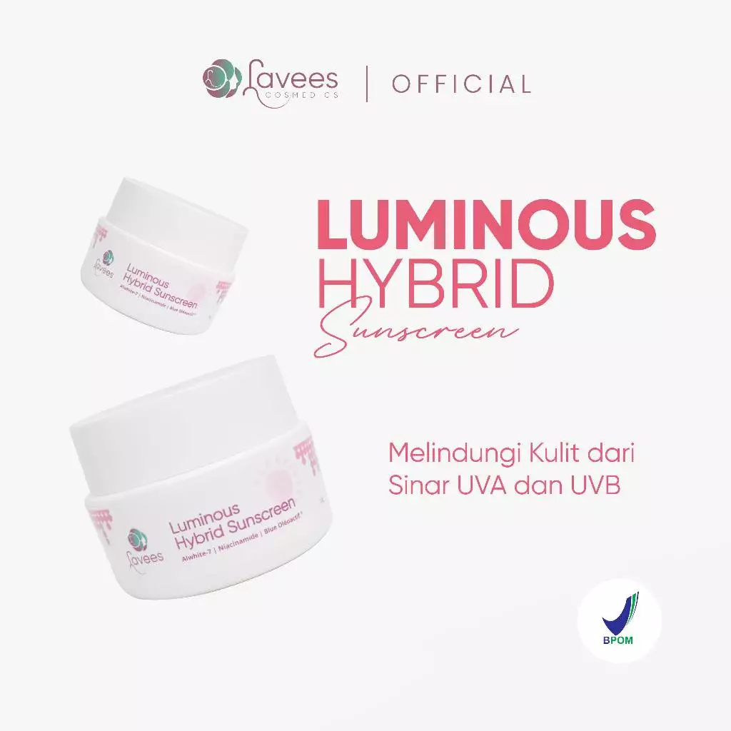Lavees Cosmedics - Luminous Hybrid Sunscreen SPF 50 [Krim Siang Flek Melasma]