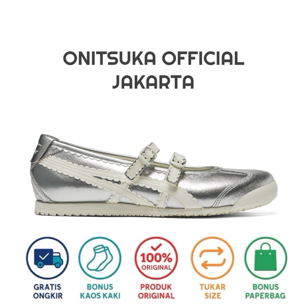 Sepatu Flat Onitsuka Tiger Mexico 66 Ballerina Silver
