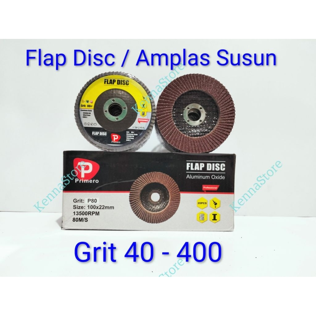 Flap Disc, Amplas Susun 4" merk PRIMERO Grit 40 - 400