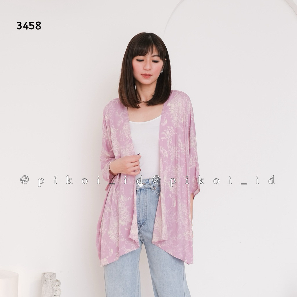 Cardigan rayon wanita murah / premium outer kimono wanita katun rayon motif jungle / cardigan panjan