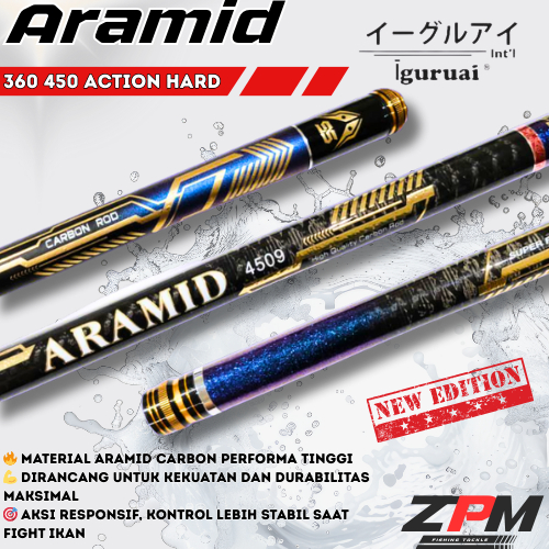 Joran Tegek Iguruai Aramid Carbon Action Kaku Closed Length 60cm 360 450