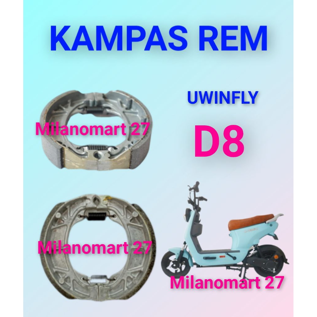 kampas rem sepeda listrik uwinfly D8 kampas rem sepeda listrik uwinfly d8