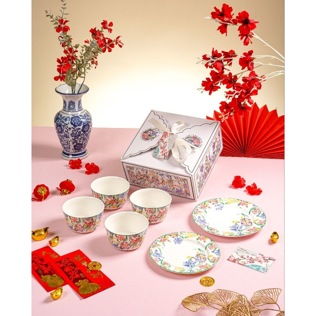 BLOOM Cny hampers / imlek hampers / piring mangkok keramik hampers