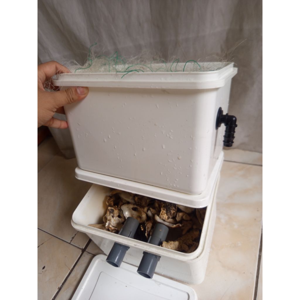 TRICKLE FILTER KOLAM IKAN KOI XS MINI + MEDIA FILTER 2SUSUN FILTER KOLAM AQUARIUM IKAN