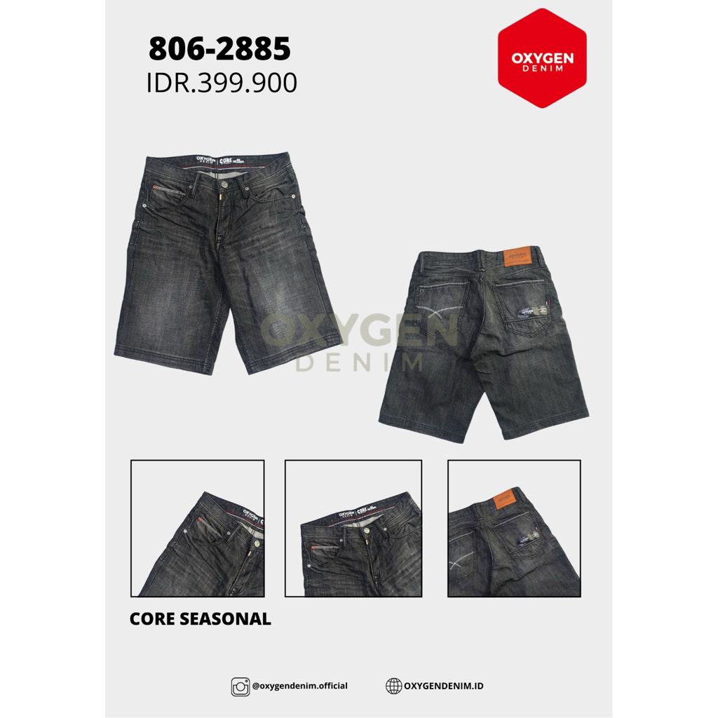 CELANA JEANS PENDEK OXYGEN DENIM ORIGINAL / 806-2885 / PAKAIAN PRIA DEWASA