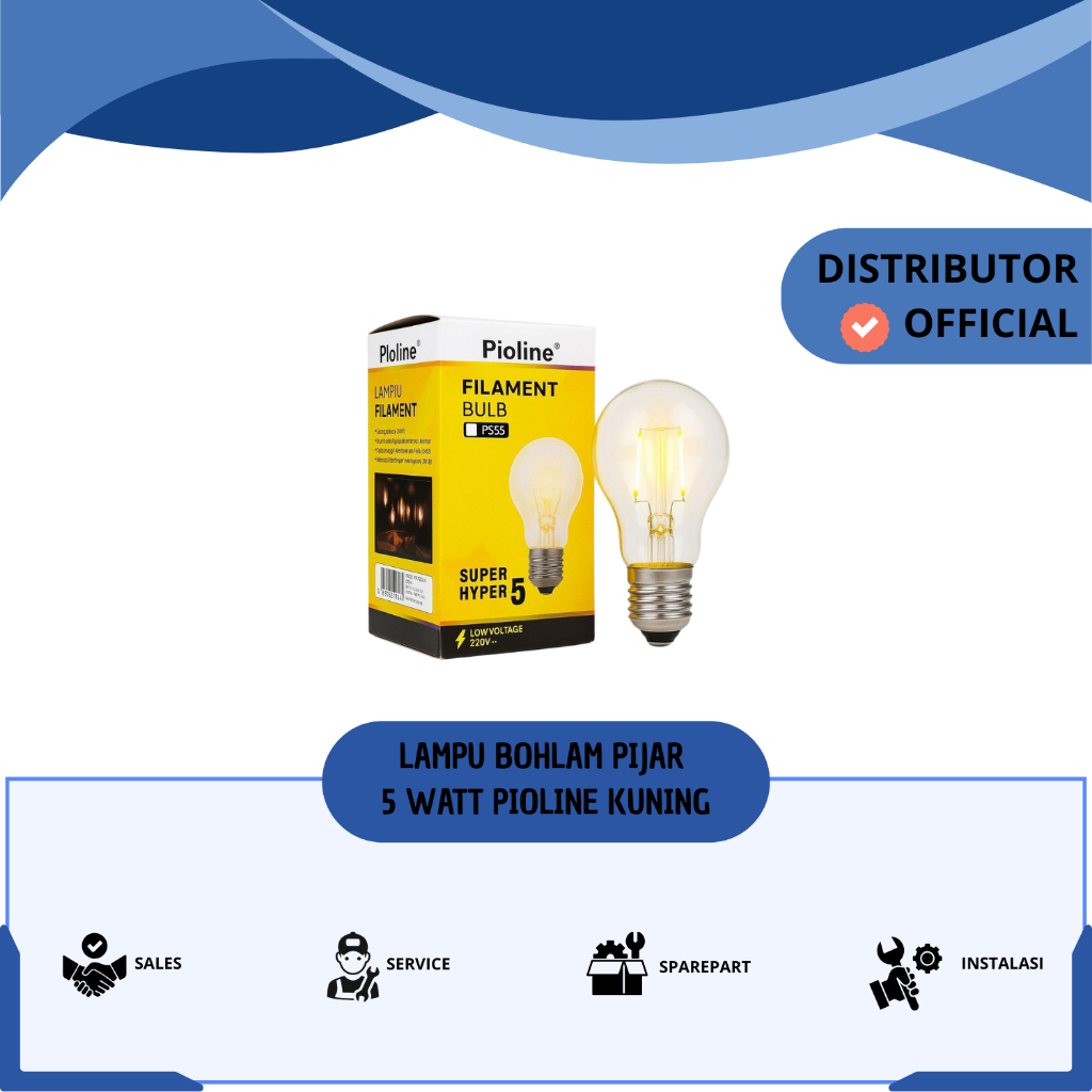 LAMPU BOHLAM PIJAR 5 WATT PIOLINE KUNING