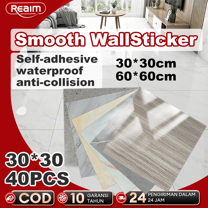 Reaim vinyl lantai stiker granit lantai 60x60 motif marmer lantai premium bawa lem sendiri