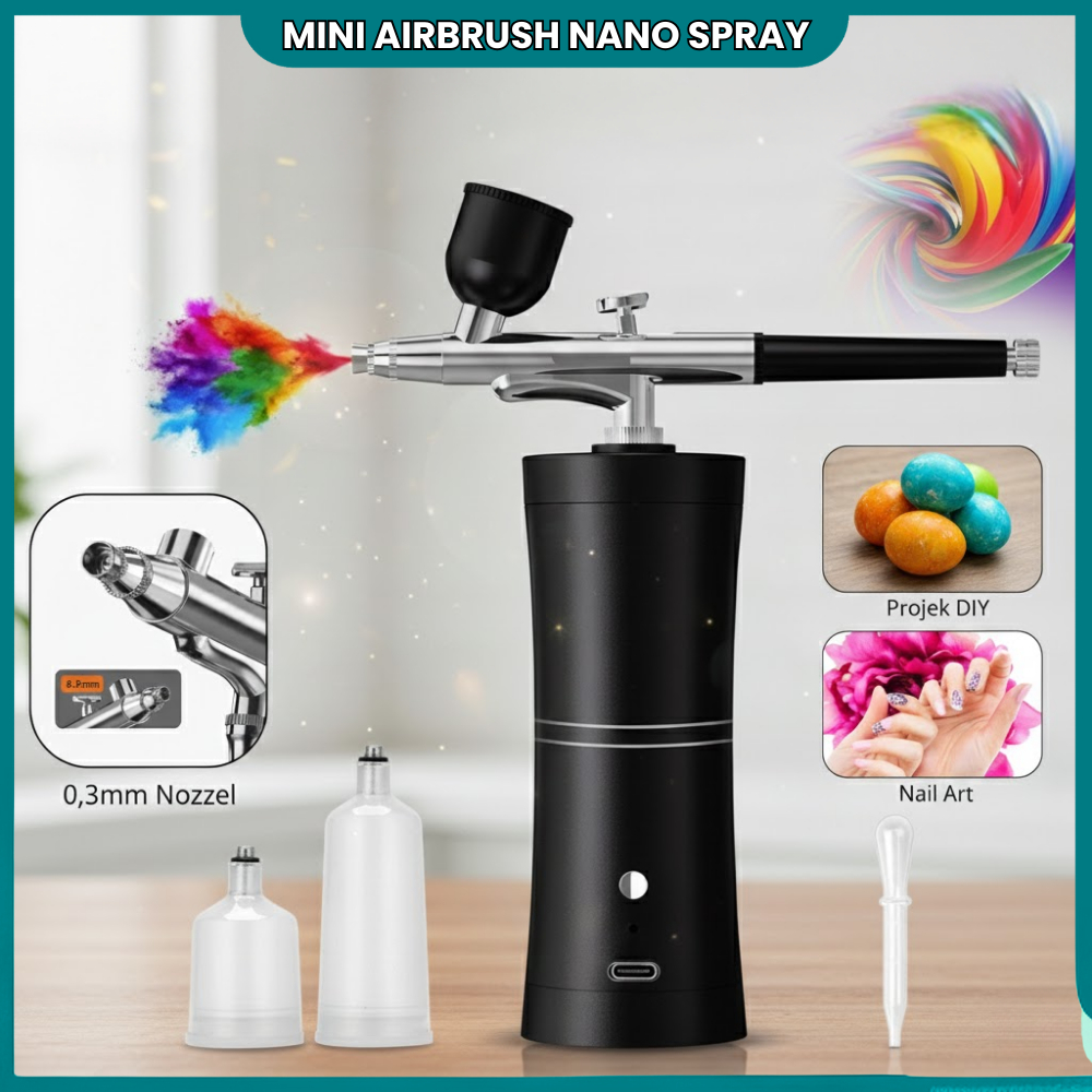 Mini Airbrush Nano Mist Spray Portable Cordless - Mesin Kompresor Mini Multifungsi