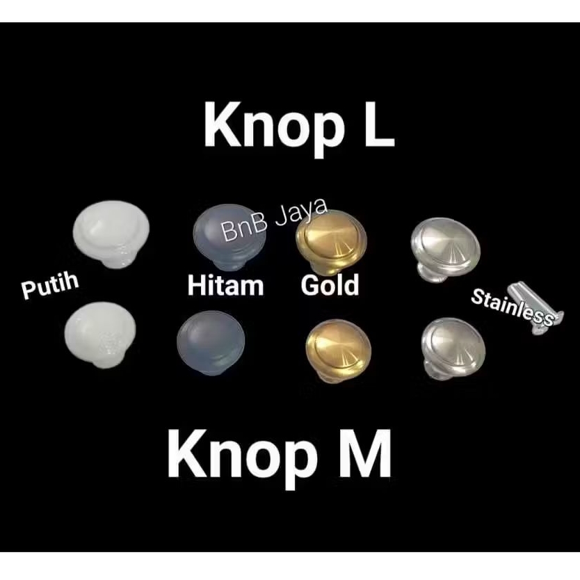 Knop Payung M dan L - SS Bulat Stainless Steell , Gold, Hitam (Tarikan / Handel / Knob / Pegangan La