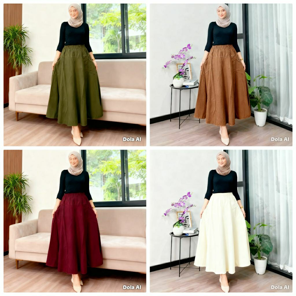 ROK PAYUNG POLOS / ROK PAYUNG LEBAR / ROK JUMBO/BAWAHAN POLOS