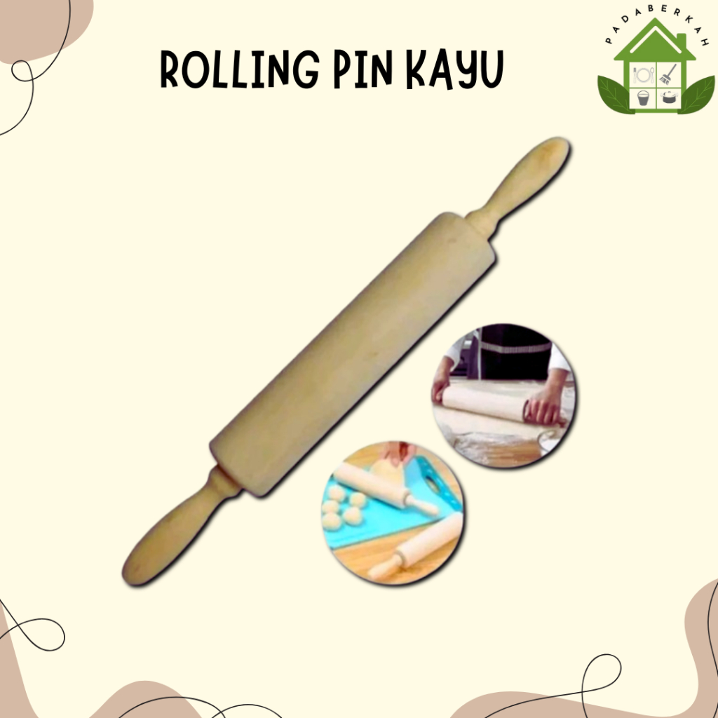 Rolling Pin Gilingan Kue Gilingan Adonan Kue Gilingan Kue Kayu Penggiling adonan