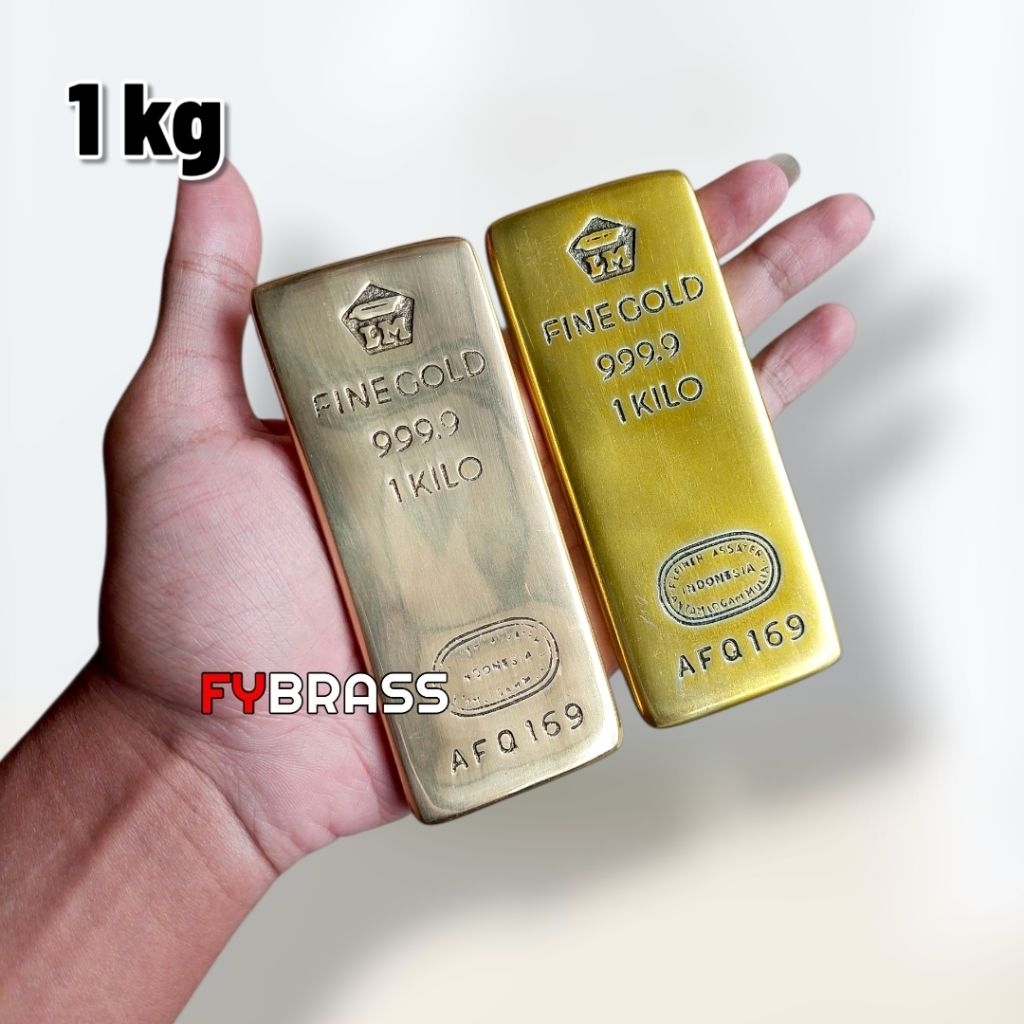 FYBRASS REPLIKA LOGAM MULIA FINE GOLD 1 KG MINIATUR EMAS BATANGAN KUNINGAN MERCHANDISE KANTOR / ETC-