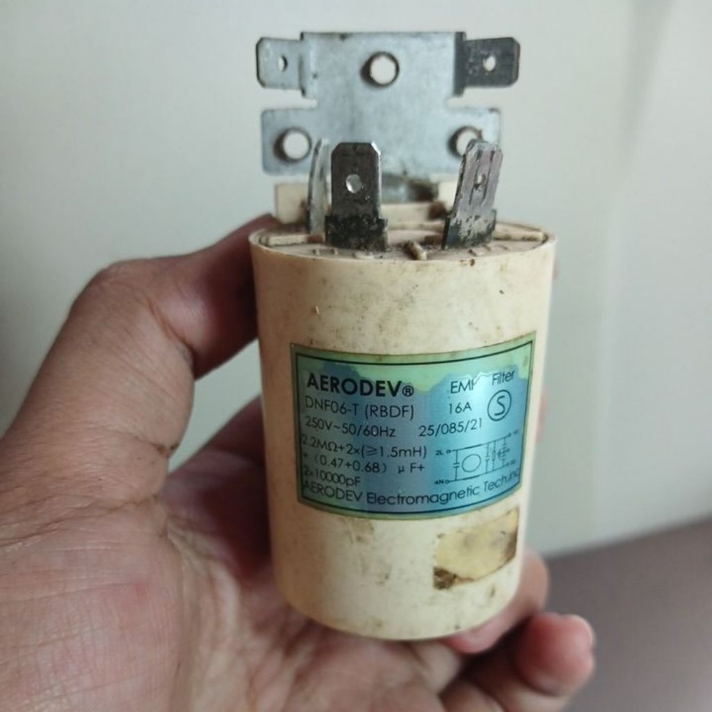 kapasitor mesin cuci filter noise  AERODEV