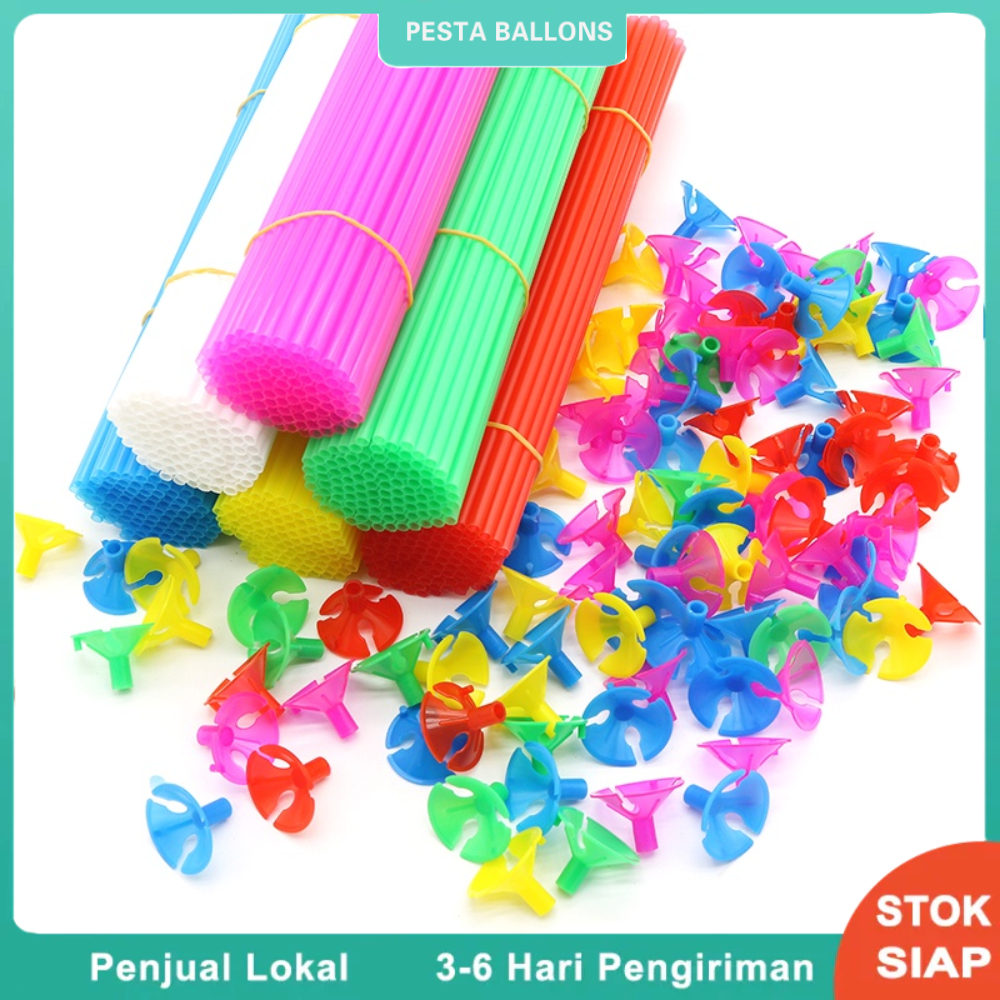 Stik Balon Gede/Stik Balon Kecil/Stik Balon Karet/Stik Balon Souvenir (100pcs)
