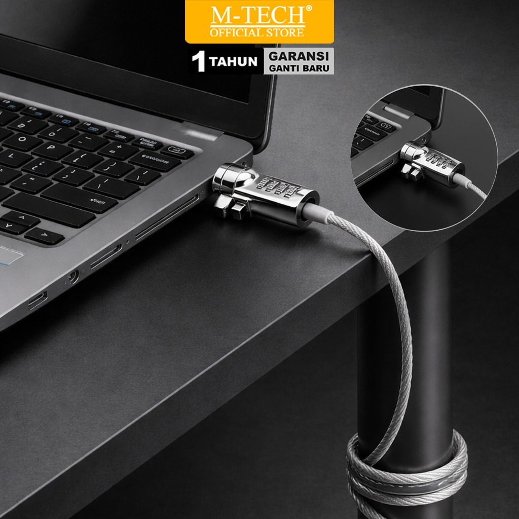 Kunci Pengaman Laptop Notebook Kabel Security Lock Panjang 1,8 Meter