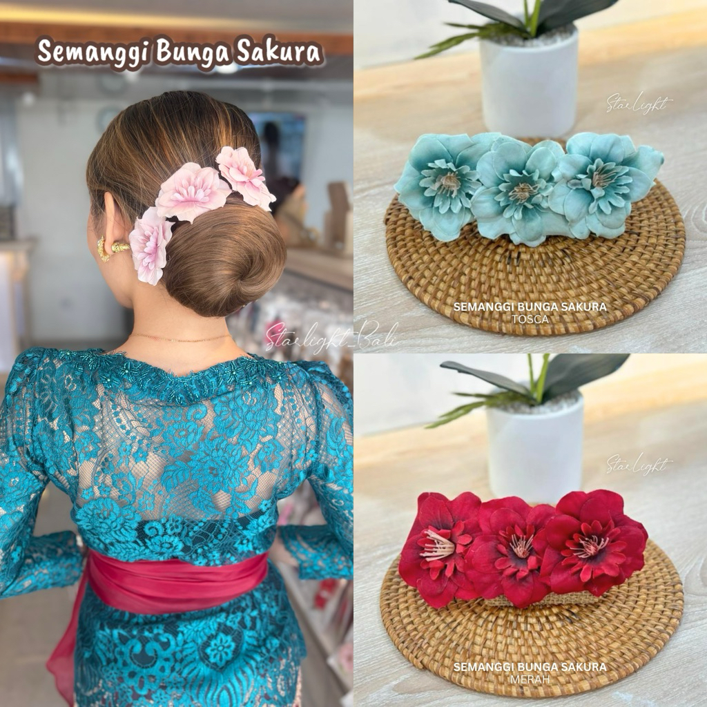 STARLIGHT BALI - Semanggi Sakura Polos / Semanggi Kain / Aksesoris Rambut / Semanggi Bali / Aksesori