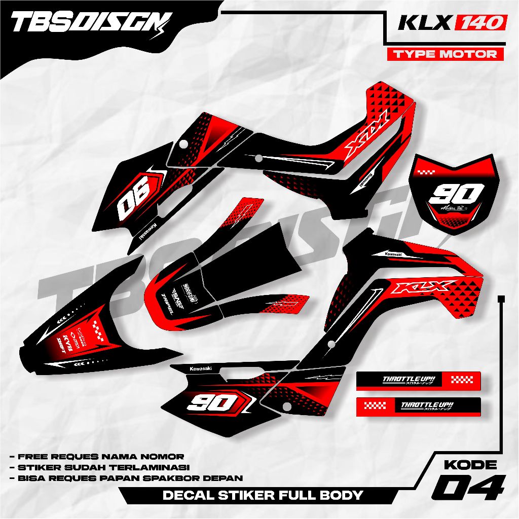 DECAL KLX 140 STIKER KLX 140 OLD STRIPING KLX - DECAL KLX FULL BODY