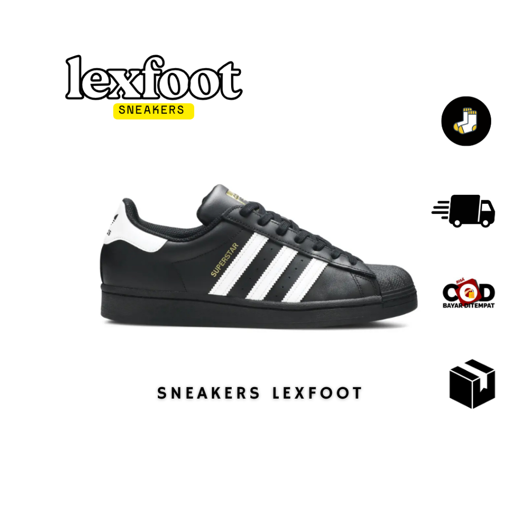 sneakers  superstar black white