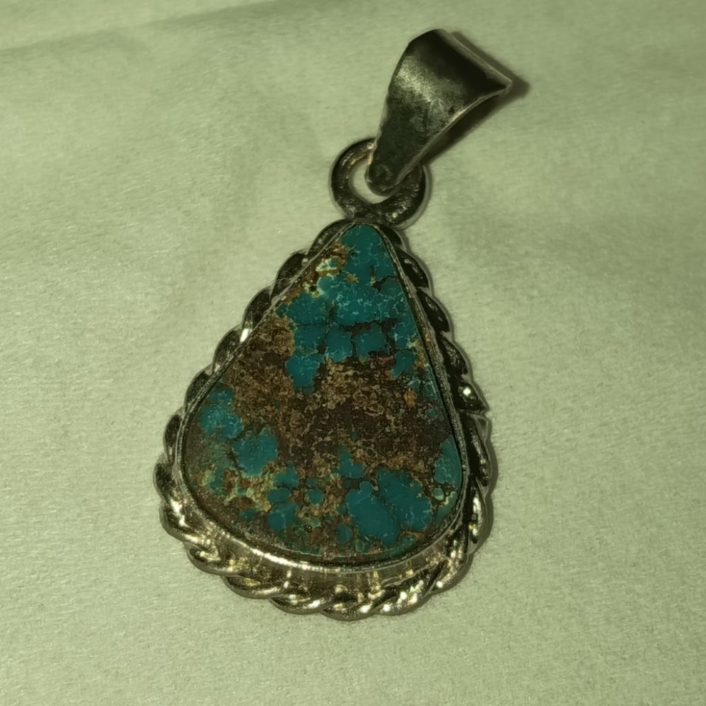 liontin kalung batu pirus persia natural alami