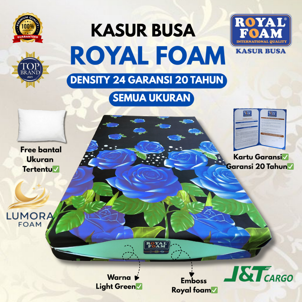 Kasur Busa Royal Foam D24 [Semua ukuran] Bergaransi 20 Tahun Premium